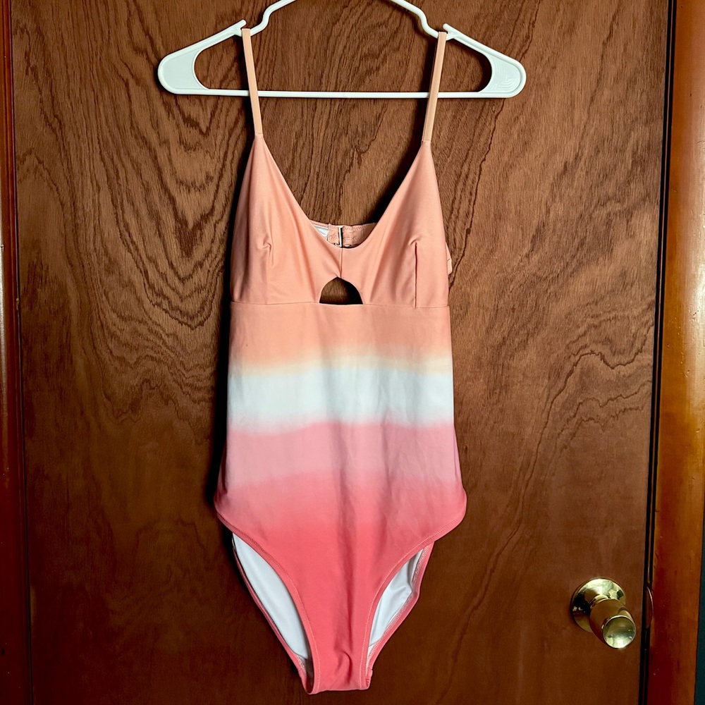 Pink ombre one piece bathing suit